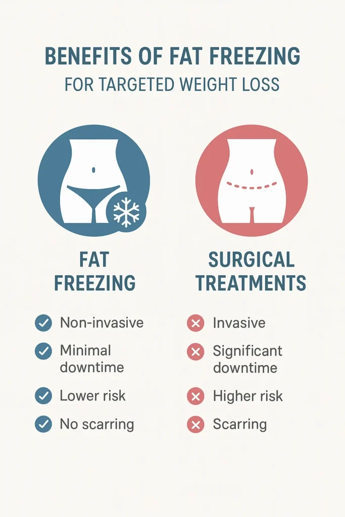 graphic showing the benefits of fat freezing Uxbridge