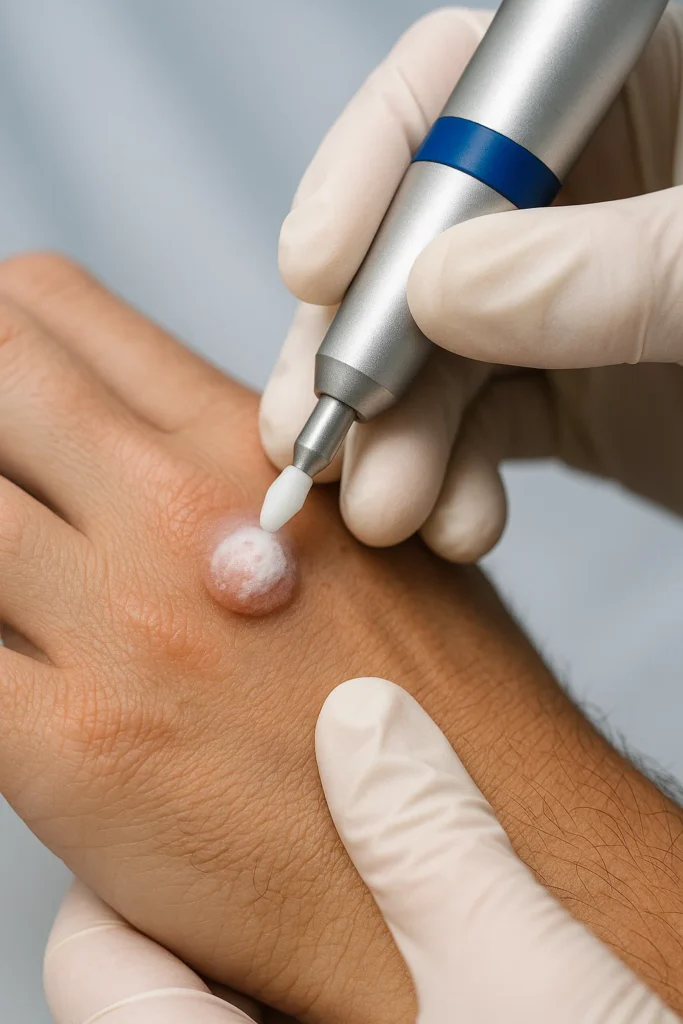 example of wart removal Uxbridge using cryopen