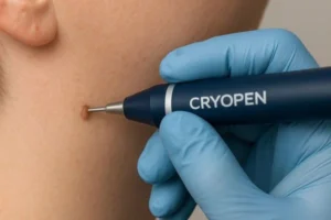 Person receiving skin tag removal Uxbridge